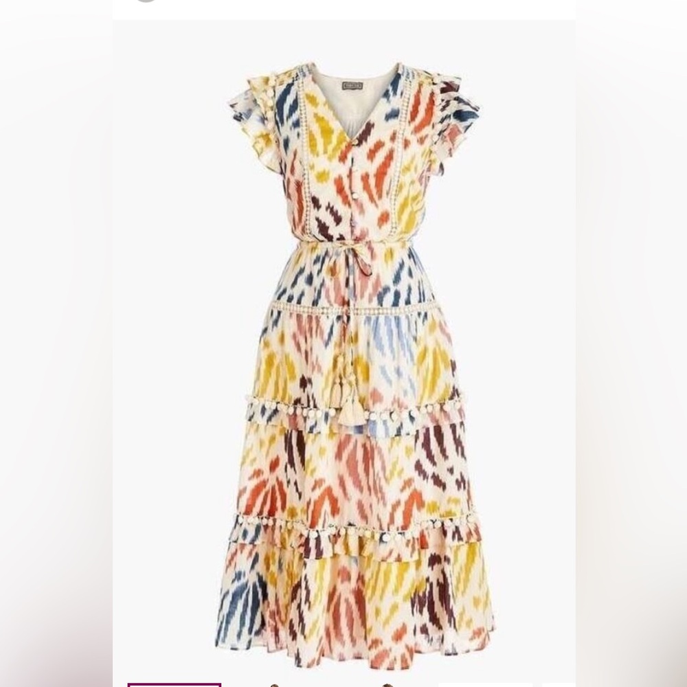 Point Sur (Jcrew brand) Pom Pom dress multi color size 6